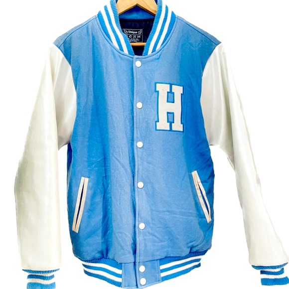 UNIQUE Korean Leather sleeves letter H Varsity jacket HANYANG UNIVERSITY - Picture 4 of 7